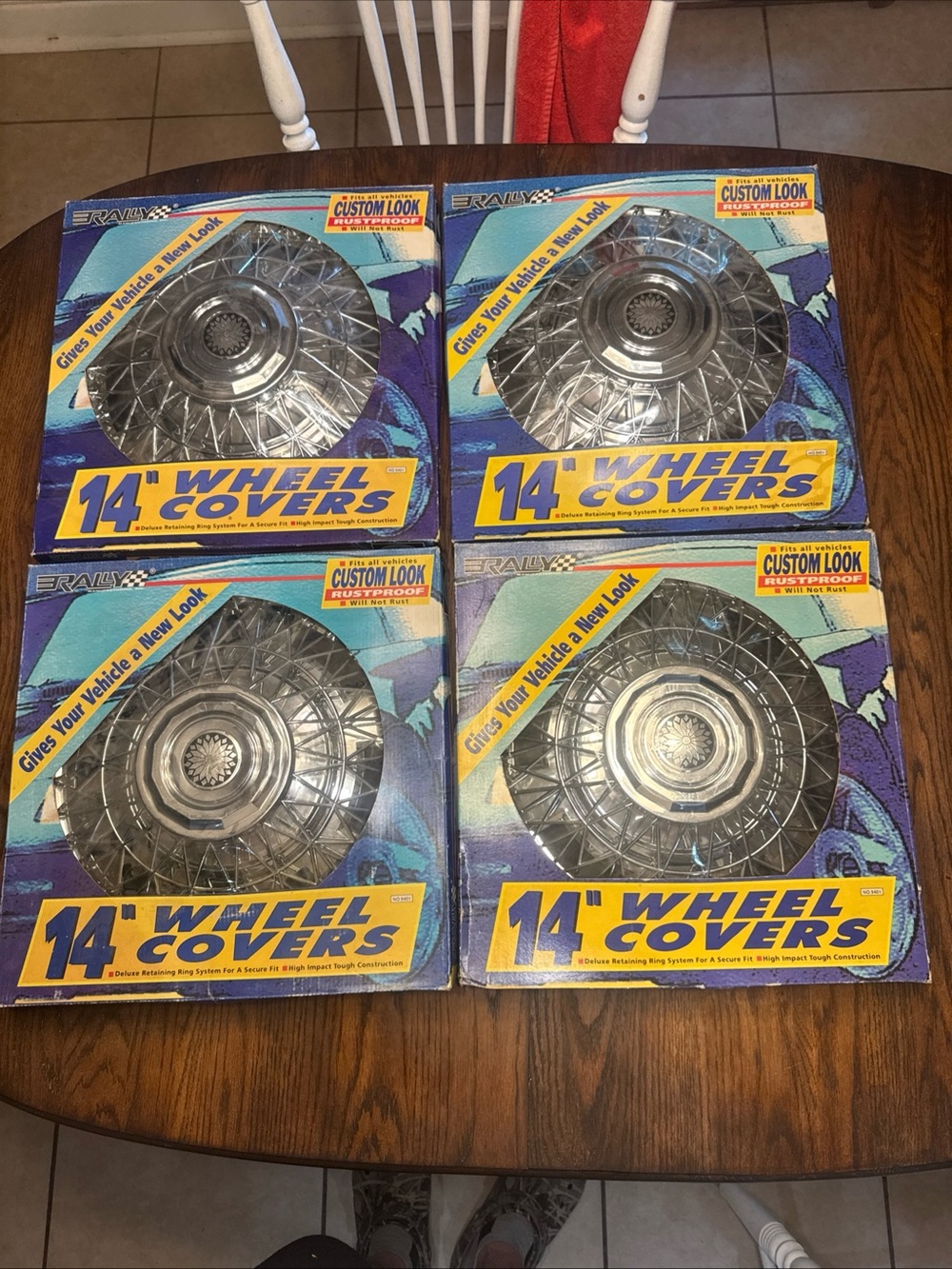 Beautiful Vintage Rally Wheel Covers! That Spoke Look! 14 Inches! Set Of 4